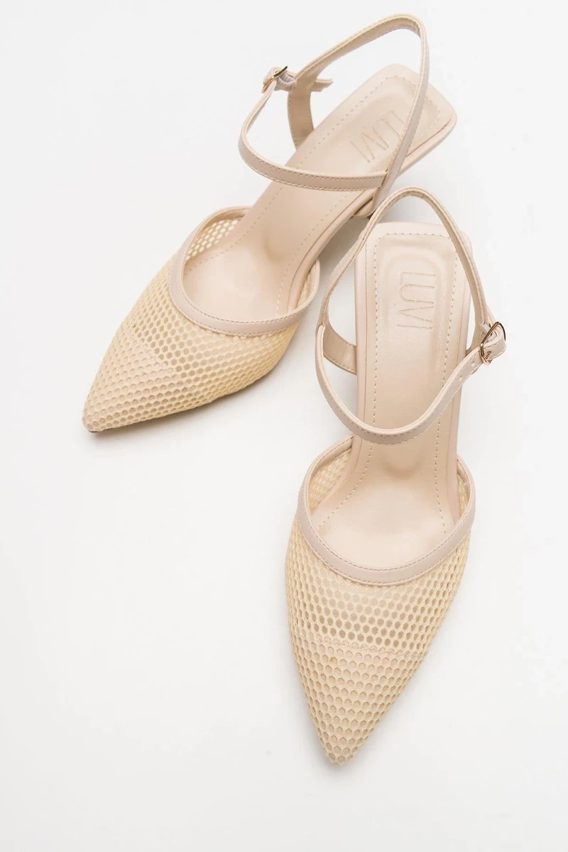 Prologue Shoes Womens Chic Mesh Pointed Toe Pump