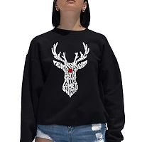 LA Pop Art Women's Word Crewneck Sweatshirt - Santa's Reindeer