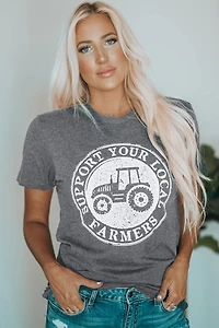 Threaded Pear Women's SUPPORT YOUR LOCAL FARMERS Graphic Tee