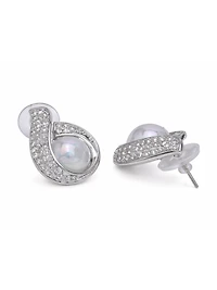 AGP PARIS Womens Swirl Opalescent Stone Stud Earrings