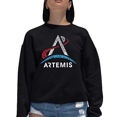 LA Pop Art NASA Artemis Logo - Women's Word Crewneck Sweatshirt