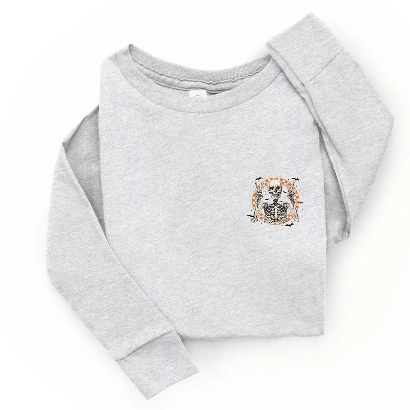 The Juniper Shop - Toddler Long Sleeve Graphic Tee Peace Sign Skeleton