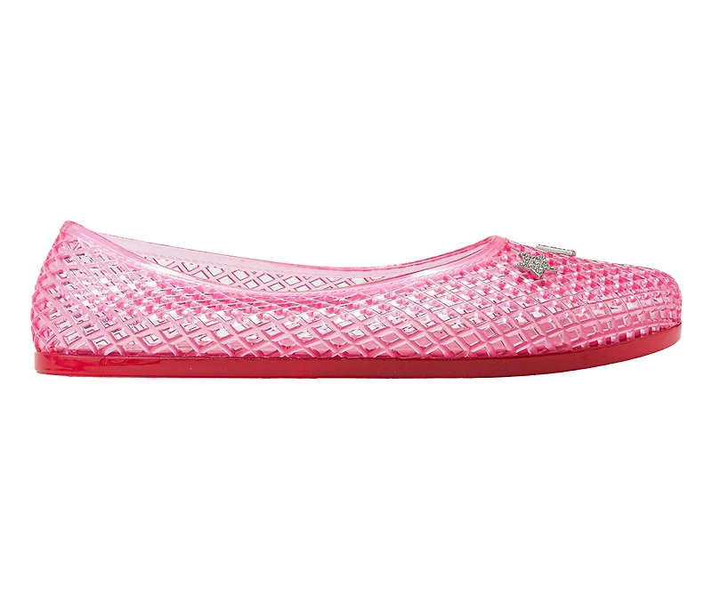 bebe Womens Jelly Flats with Charms Slip On Lightweight Shoes