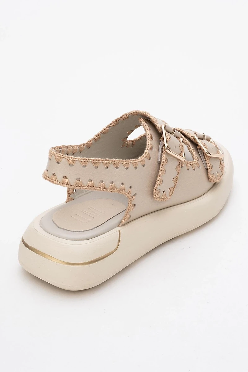 Forever & Always Womens Douro Braided Rope Strap Leather Sandals