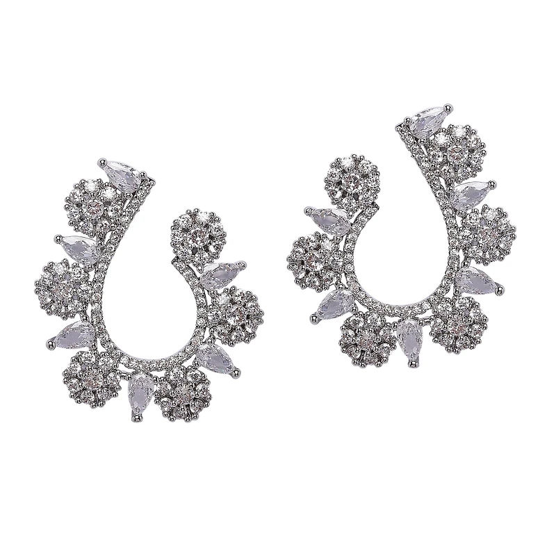 AGP PARIS Womens Contemporary U Shaped Hoop Earrings