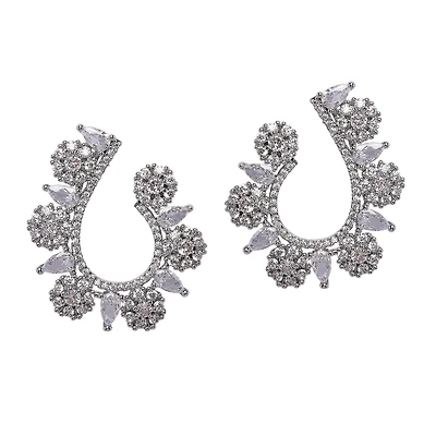 AGP PARIS Womens Contemporary U Shaped Hoop Earrings