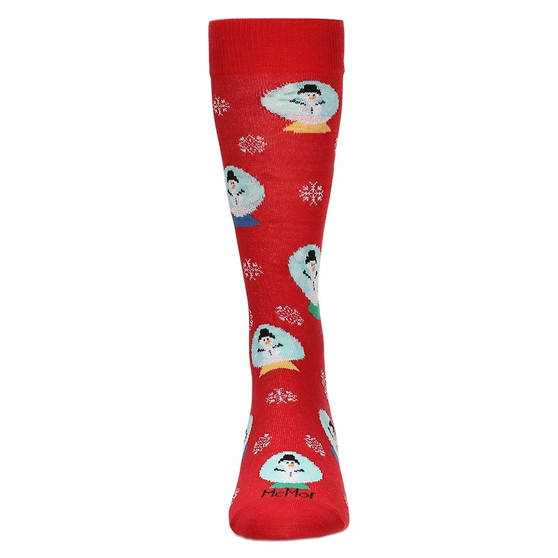 MeMoi Men's Snow Globes Holiday Crew Socks