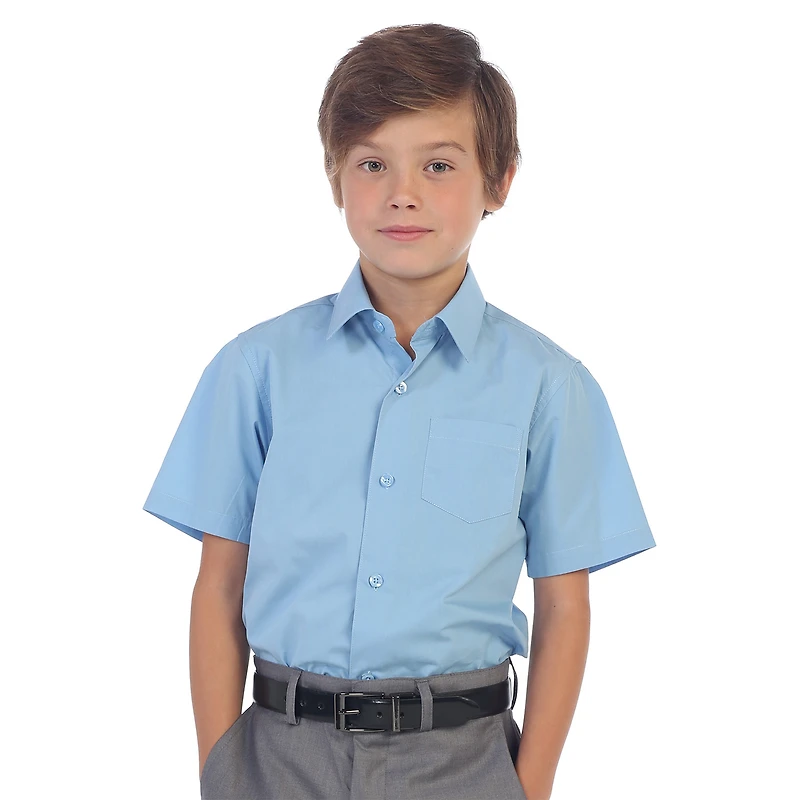 Gioberti Boy's Short Sleeve Solid Dress Shirt
