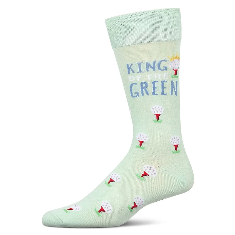 MeMoi Men's King of the Green Bamboo Crew Socks