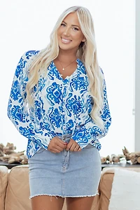 Threaded Pear Women's Serena Front Puff Sleeve Shirt