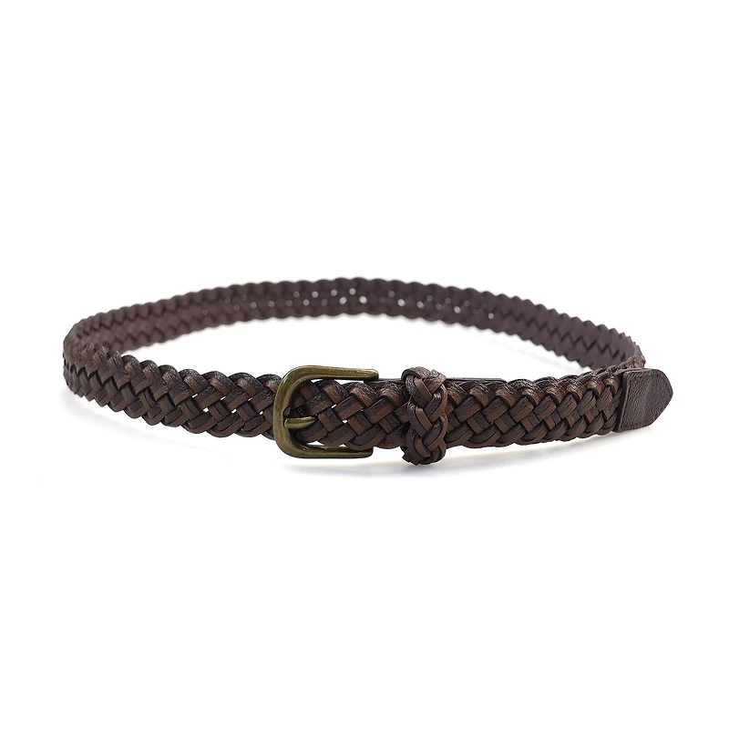 AGP PARIS Brown Round Buckle Women's Belt
