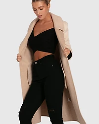 Belle & Bloom Womens Lexington Two-Tone Wool Blend Coat