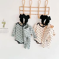 MyKids-USA Baby Cartoon Print Pattern Soft bodysuit Combo Trousers Sets