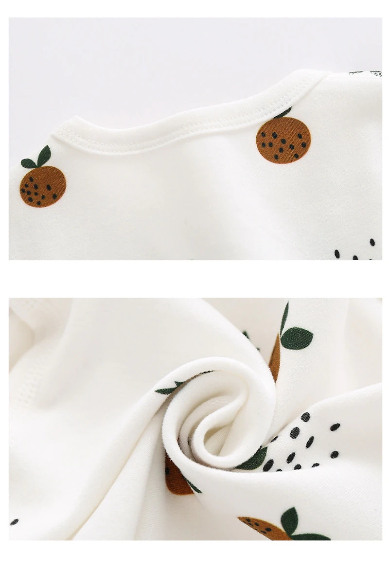 MyKids-USA Baby Allover Fruit Graphic 100% Pure Organic Cotton Side Snap Button Tops