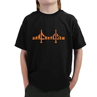 LA Pop Art Boy's Word T-Shirt - San Francisco Bridge