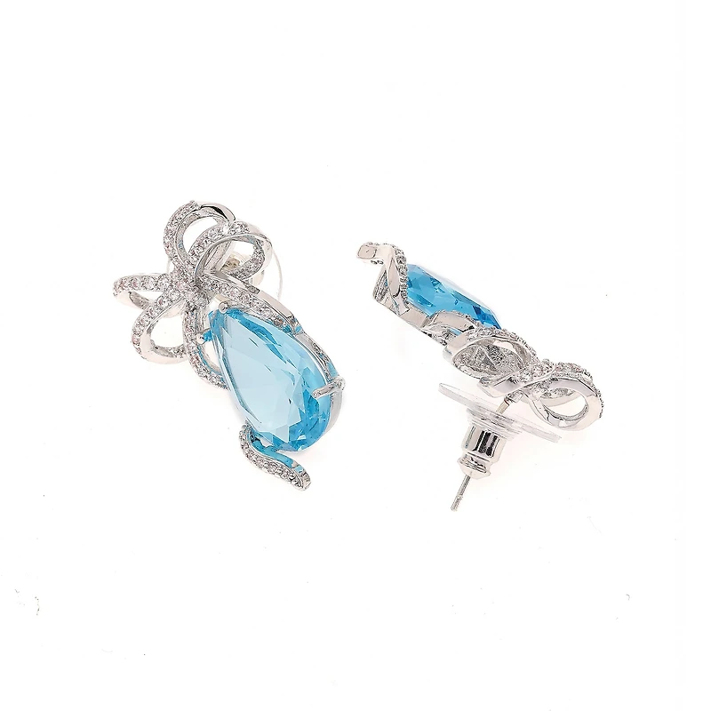 AGP PARIS Womens Charming Light Blue Drop Earrings