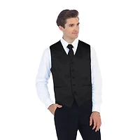 Gioberti Men's Formal 4pc Satin Vest Necktie Bowtie and Pocket Square