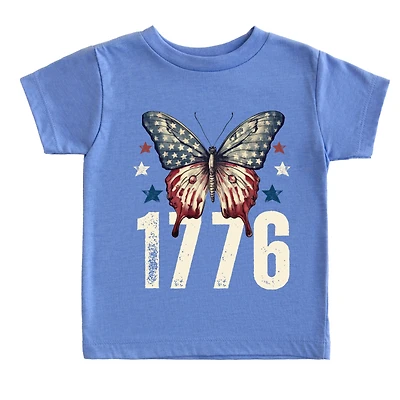 The Juniper Shop - 1776 Butterfly Patriotic Toddler Short Sleeve Graphic T-Shirt
