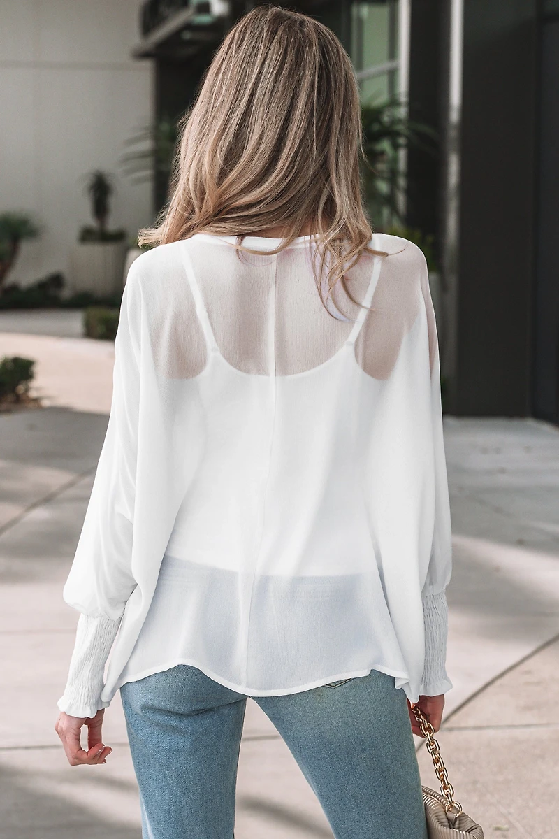 Threaded Pear Women's Gwen Sleeve Dolman Blouse Long Top
