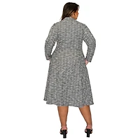 L I V D Women's Plus Chelsea Tweed Button Dress