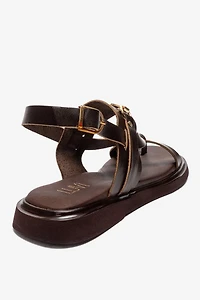 Forever & Always Womens Fabiana Leather Thong Sandals