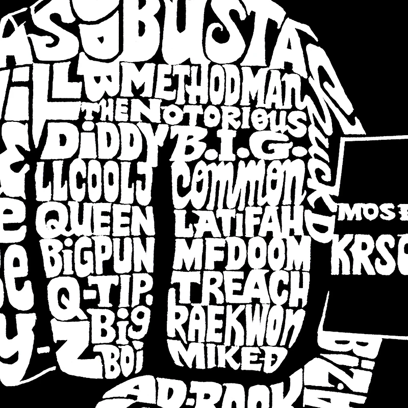 LA Pop Art 90's Rappers - Men's Word Hooded Sweatshirt