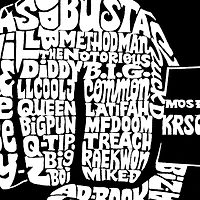 LA Pop Art 90's Rappers - Men's Word Hooded Sweatshirt