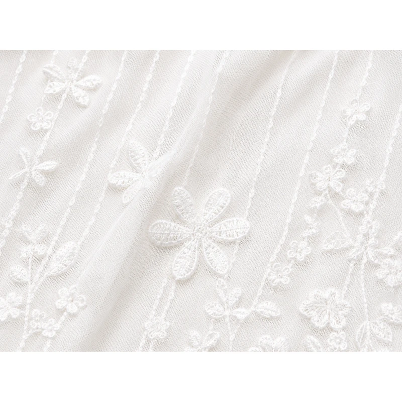 Laurenza's Baby Girls Long-Sleeve Pearl Lace Baptism Dress