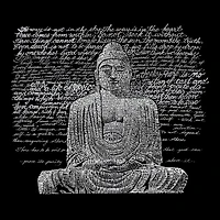 LA Pop Art Zen Buddha - Mens Word Crew Sweatshirt