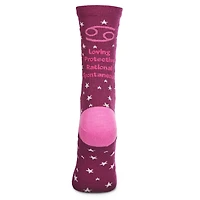 MeMoi Women's Cancer Zodiac Sign Crew Socks