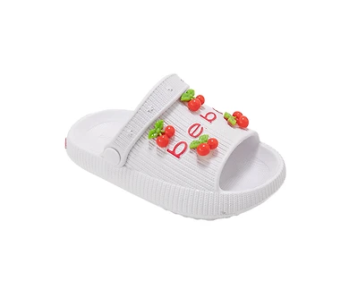 bebe Toddler Girl's Cherry Charm Slide Sandals, Pink