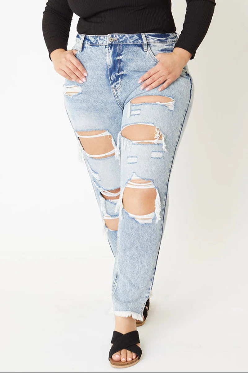 KanCan Women's Plus Ultra High Rise Mom Juliet Jeans