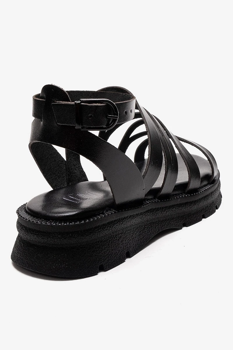 Forever & Always Womens Pelsa Leather Multi Strap Sandals