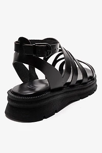 Forever & Always Womens Pelsa Leather Multi Strap Sandals