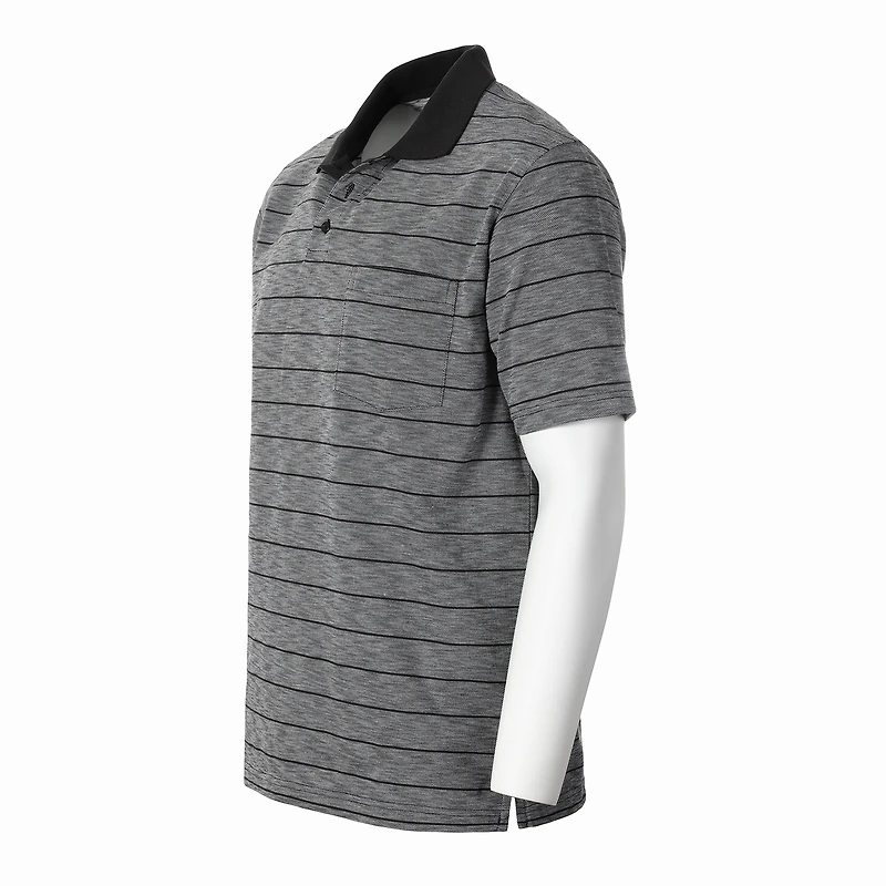 Gioberti Men's Regular Fit Yarn Dye Striped Short Sleeve Polo Shirt With Pocket