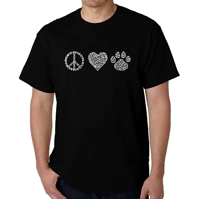 LA Pop Art Men's Word T-Shirt - Peace Love Cats