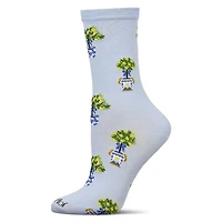 MeMoi Women's Topiary Rayon From Bamboo Crew Socks