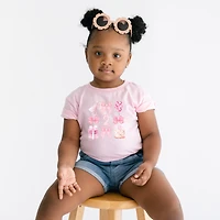 The Juniper Shop - Two Birthday Pink Coquette Toddler Short Sleeve Graphic T-Shirt