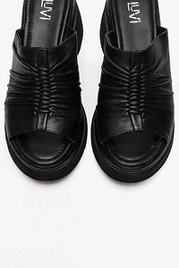 Forever & Always Womens Nellie Leather Platform Sandal