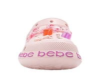 bebe Girl's Platform EVA Clogs with Charms and Beaded Chain Strap