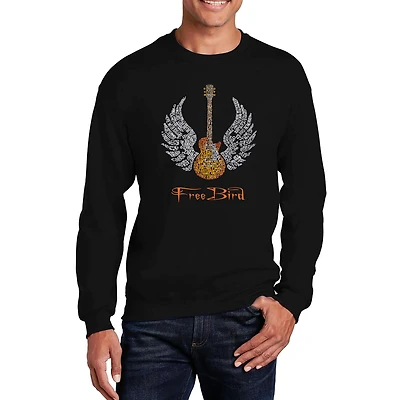 LA Pop Art Lyrics To Freebird - Mens Word Crew Sweatshirt