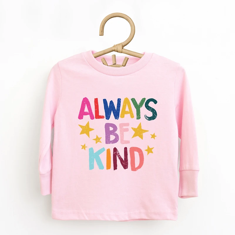 The Juniper Shop - Always Be Kind Stars Toddler Long Sleeve Graphic Tee