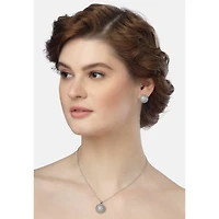 AGP PARIS Sparkling Sphere Stud Womens Necklace and Earrings Set