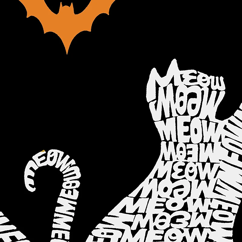 LA Pop Art Men's Cotton/Poly Blend Word T-Shirt - Lunar Bats