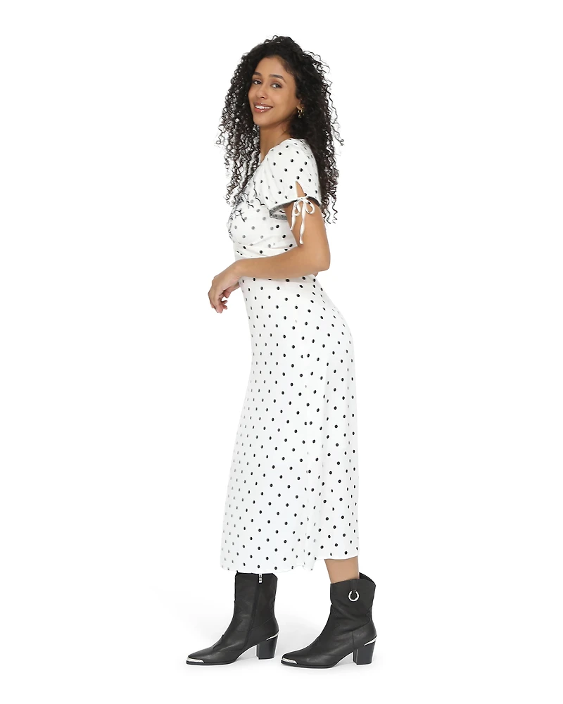 Belle & Bloom Womens You I Polka Dot Midi Dress