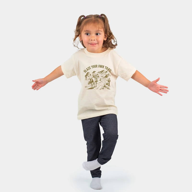 The Juniper Shop - Blaze Your Own Trail Cowgirl Toddler Short Sleeve Graphic T-Shirt