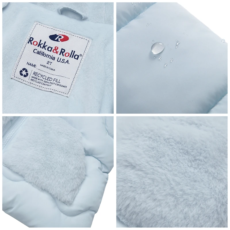 Rokka&Rolla Baby Girls Mini Fur Lined Puffer Jacket