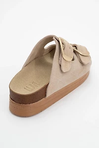 Forever & Always Womens Harbor Suede Leather Two-Strap Sandals