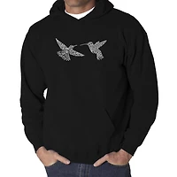 LA Pop Art Hummingbirds - Men's Word Hooded Sweatshirt