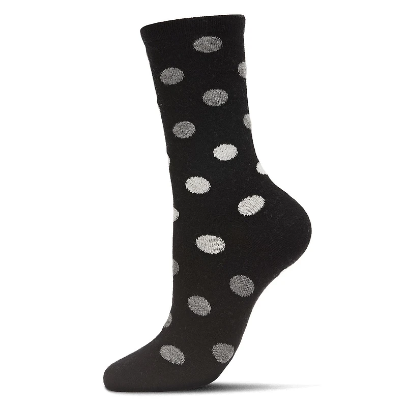 MeMoi Women's Multi Shade Polka Dot Cashmere Blend Crew Socks